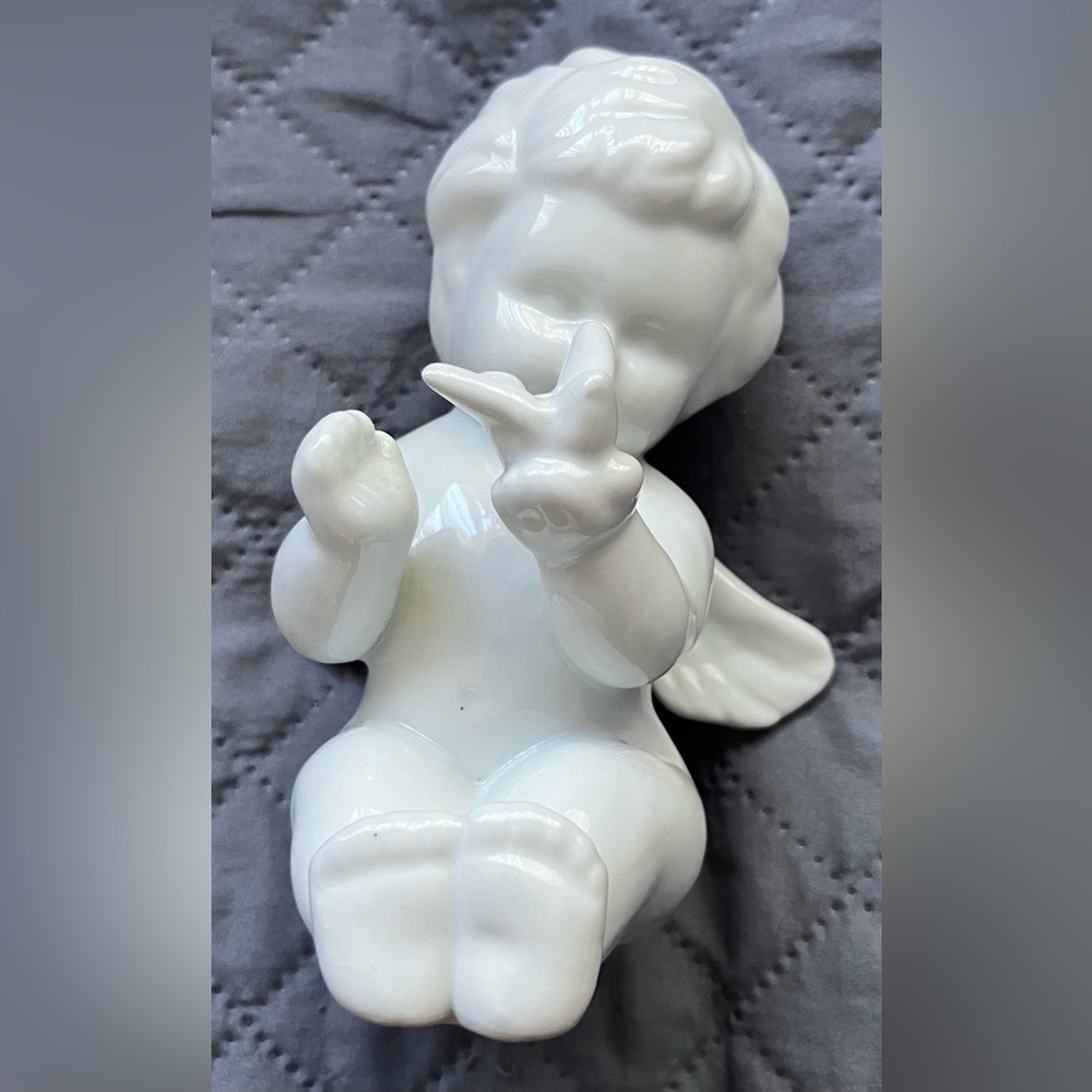 Vintage Boy and Bird porcelain figurine